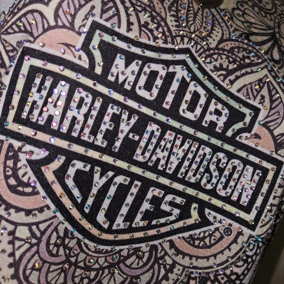 Harley Davidson Tie Dye Rhinestone T-Shirt Motorcycle Top Panama City Beach M - Picture 4 of 7
